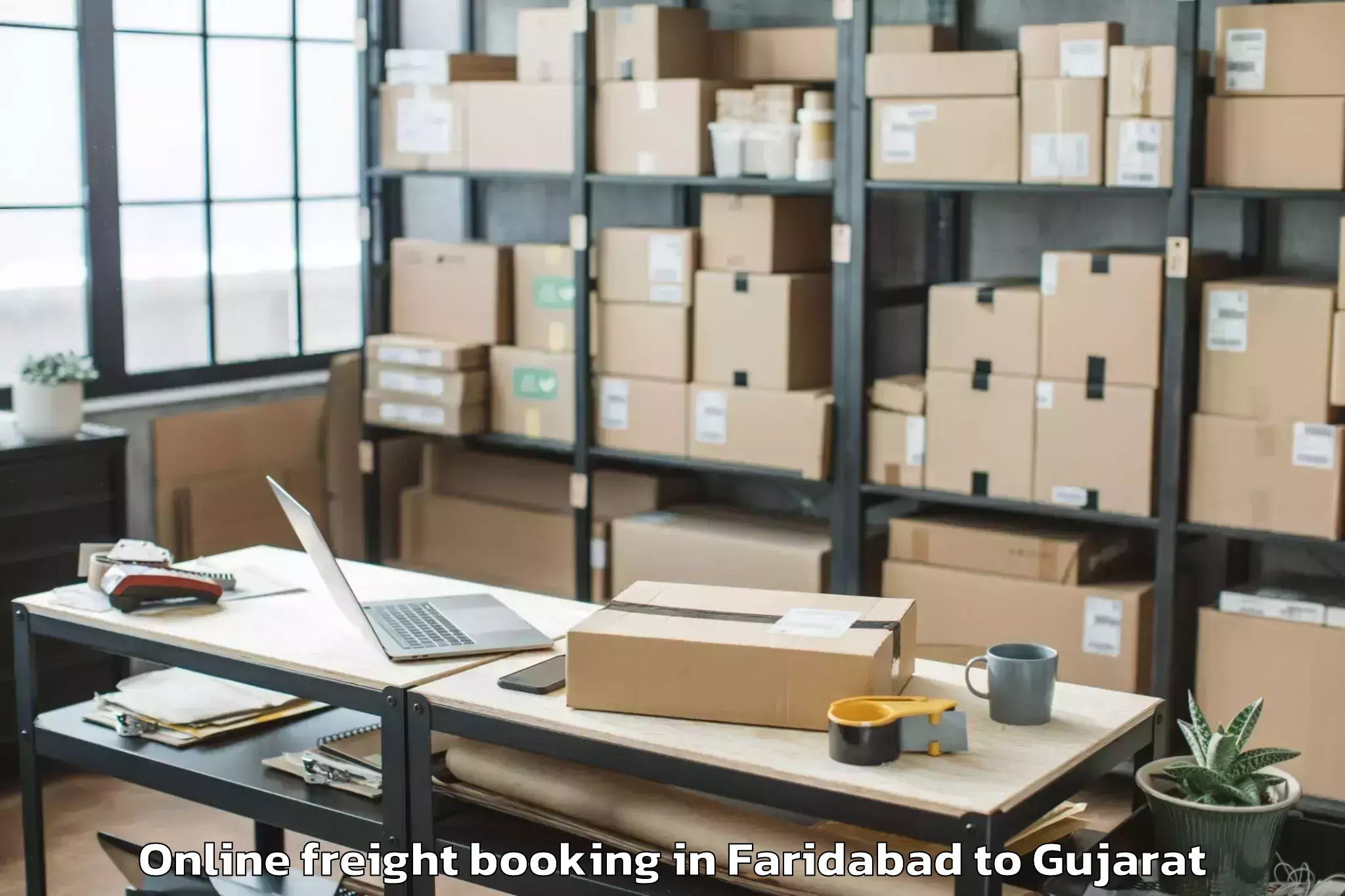 Easy Faridabad to Netrang Online Freight Booking Booking